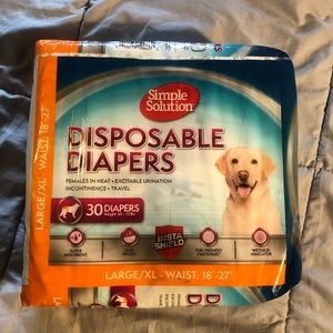 UNOPENED: Simple Solution Disposable Female Dog Diapers